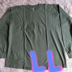 新品♦10月20日まで、値下げしました♦６.５oz　長袖Ｔシャツ♦緑色♦ＬＬ