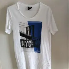 H&M NYCプリント ホワイト Tシャツ S
