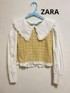 zara襟付きブラウス