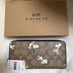 コーチ COACH 長財布 SNOOPY スヌーピーアコーディオンZIP - メルカリ