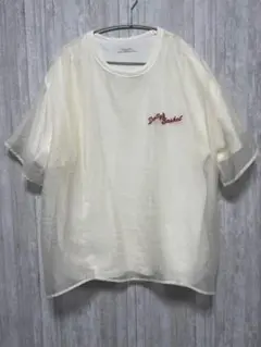 FREAK’S STOREオーガンジー × カットソー バック刺繍 Tシャツ