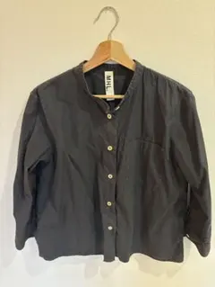 MHL バンドカラー シャツ ブラック コットン マーガレットハウエル