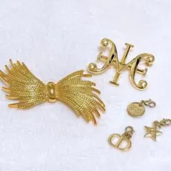 遺品整理　まとめ売り　ブローチ　Dior ゴールド　18K ヴィンテージ