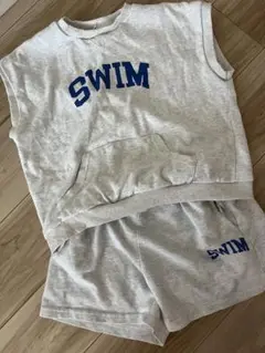 SWIMロゴ入りグレーセットアップ　150