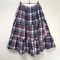 BEAMS BOY ビームスボーイ　マドラスチェック　イージーティアードスカートのサムネイル