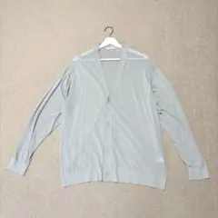 Vネック カーディガン ライトグレー　美品✨のサムネイル