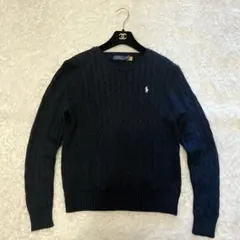 美品 polo ralph lauren ケーブルニット セーター ネイビー