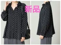 新品　a.v.v ボウタイ　ブラウス　ドット