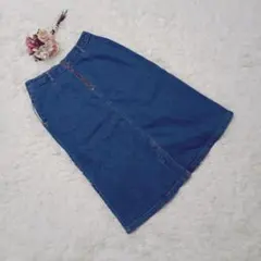 LEPSIM レプシィム デニム 膝丈スカート タイト 青 スリット Mサイズ