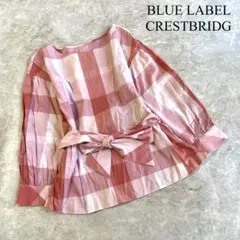 BLUE LABEL CRESTBRIDG チェック柄 リボン 九分袖 ブラウスのサムネイル