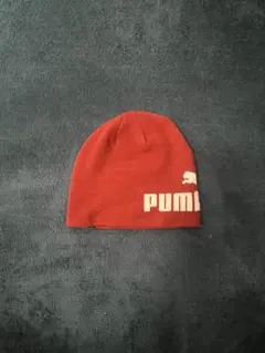 PUMA ビーニー レッド ホワイトロゴ ニット帽のサムネイル