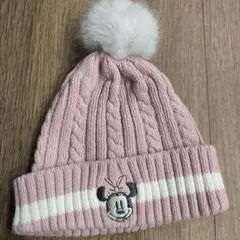 ミニーマウス 刺繍付き ピンク 帽子 48cmくらい 未使用