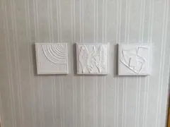 パネルアートホワイト(幾何学模様・リーフ) 3枚セットです。