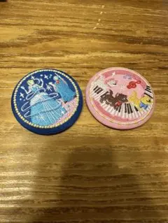 ディズニー　ビスケット缶バッジ シンデレラ マリーちゃん