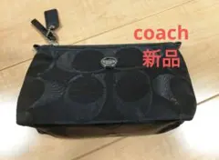 新品　coach ナイロン ポーチ 黒