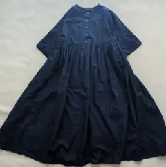 23SS♡ミズイロインド リネン ギャザー フレア ワンピース Aライン