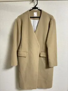 テチチ　Te chichi ノーカラーコート　ベージュ M