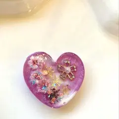 レジン　ヘアゴム　ハート　パールピンク◡̈♥︎ 雪の結晶❄︎ ドライフラワー