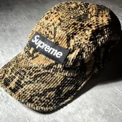美品　Supreme snakeskin corduroy camp cap