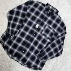 【未使用品】Fancre オンブレチェック　シャツ　XL ブラック