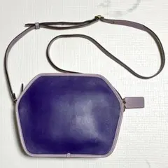 COACH ヘキサゴン 6角形 パープル ラベンダー ショルダーバッグ レザー