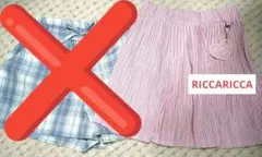 青白チェックショートパンツとRICCARICCAピンクスカッツ