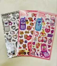 ハローキティ 平成はっぴーフォンステッカー HELLOKTTY 3枚セット