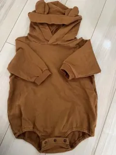 ブラウン フード付きロンパース　BREEZE 80