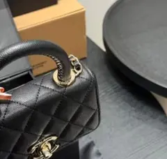 ブラックキルティングレザーバッグ