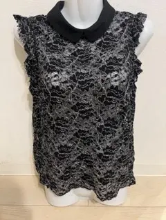 ZARA WOMAN レース ノースリーブ トップス 黒