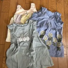 80cm 90cm ワンピース　お花モチーフ　女の子　ベビー　夏服
