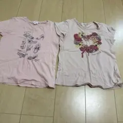 3can4on 半袖Tシャツ 2枚セット ピンクのサムネイル