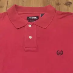 CHAPS チャップス 半袖ポロシャツ ワンポイントロゴ ストレッチ レッド L