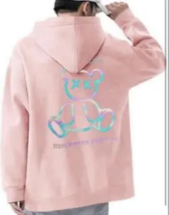 発光プリント✨ピンクのゆるパーカー❣️XLサイズ ユニセックス