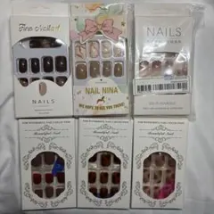 SHEIN ネイルチップ ブラウン系 24個入り 6個セット