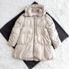 mezzo piano フードフリル フレア中綿コート 130 ダウンコート