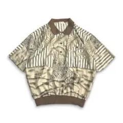 希少 90s【HARDY AMIES】Y2K アニマルプリント レトロポロシャツのサムネイル