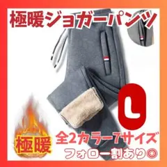 極暖 ジョガーパンツ 裏起毛 男女兼用 スウェット 部屋着　グレー　L