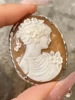 【SILVER】カメオ ペンダントブローチ