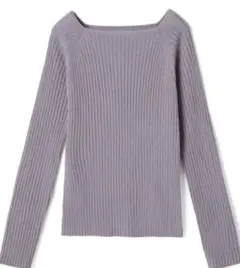 GRL スクエアネックリブニットトップス S ［rut072］