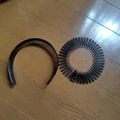 コーム型カチューシャ ブラック 2点セット