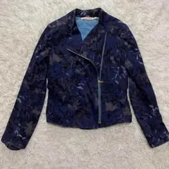 シーバイクロエ　ライダース　ブルゾン　Sサイズ　総柄　花柄　ボタニカル 36