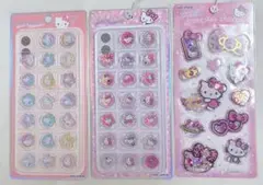 【新品未開封正規品】ハローキティ おはじきシールとスパンコールシール3枚セット♪