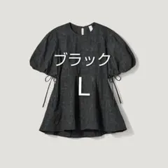 新品　黒　L　バルーンスリーブチュニックGU　by rokh　コラボ　ブラックのサムネイル