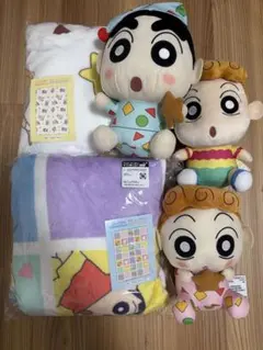 クレヨンしんちゃん フランネルブランケット＆ぬいぐるみ 5点セット