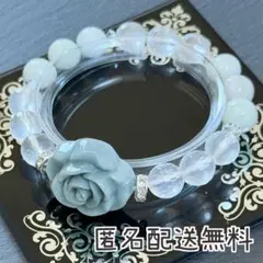 グアテマラ産翡翠九眼天珠&本翡翠&ルチルクォーツ ブレスレット 内径約