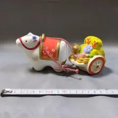 薬師窯 牛車 置物 縁起物 陶器