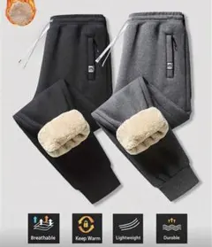 裏起毛パンツ　ボア 冬用 厚手 あったか　極暖　 グレー　 冬用 スウェット