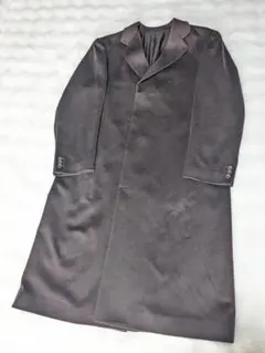 ダークブラウン　メンズ ロングコート 　【大きめサイズ】【ゆったりサイズ】