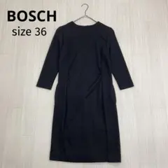 ◆ BOSCH ボッシュ ウール ワンピース フォーマル ブラック 日本製